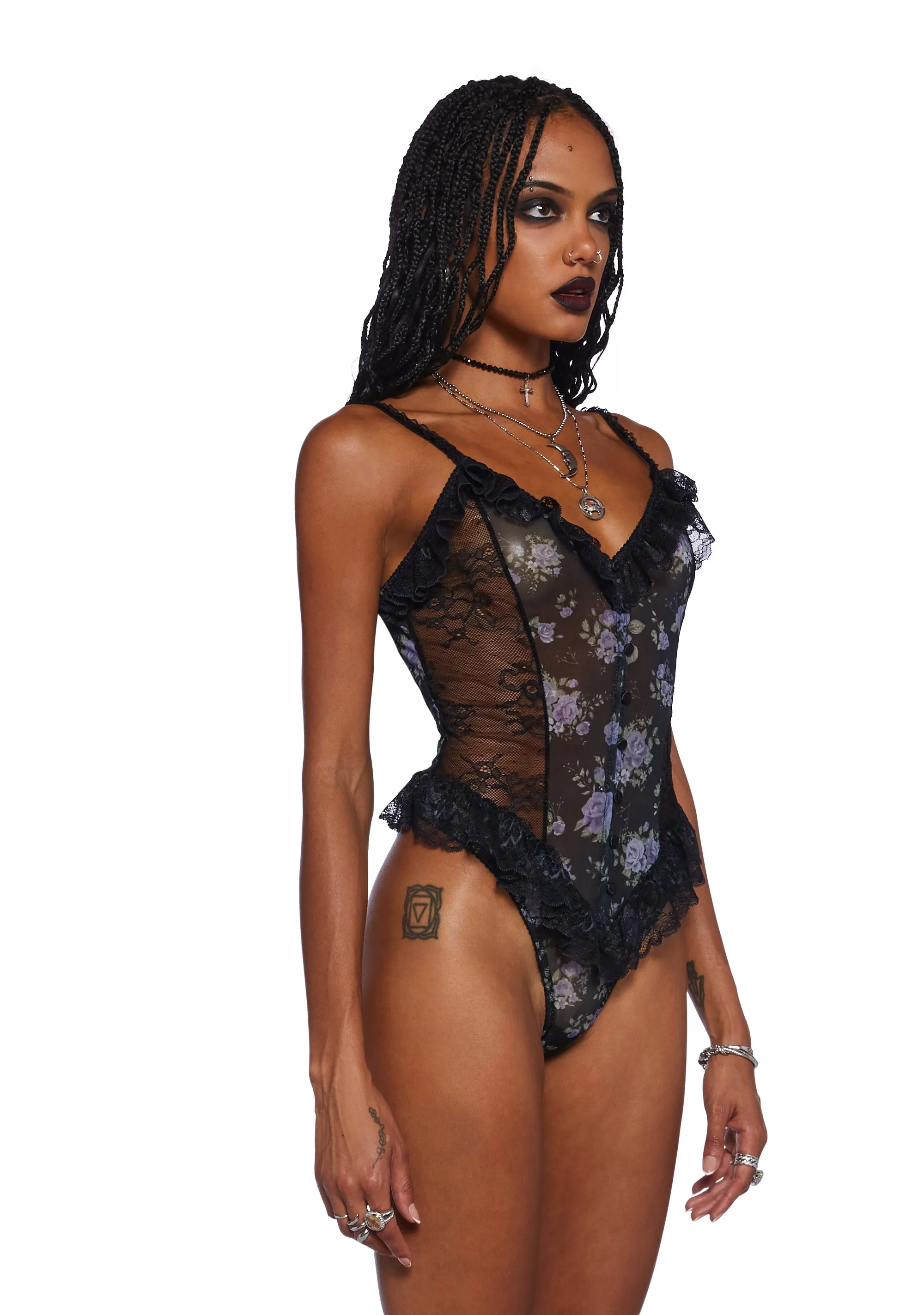 Moonlight Romance Floral Bodysuit sold by Dolls Kill product image thumbnail 3