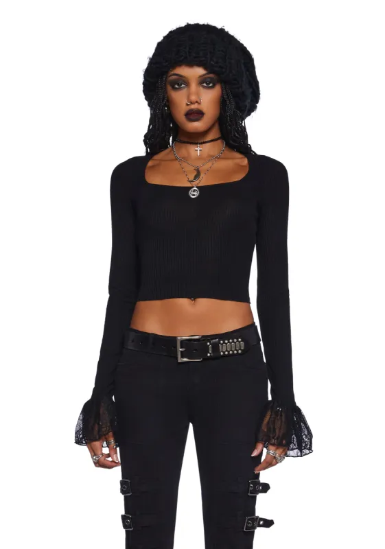 Shadowed Heart Long Sleeve Top sold by Dolls Kill