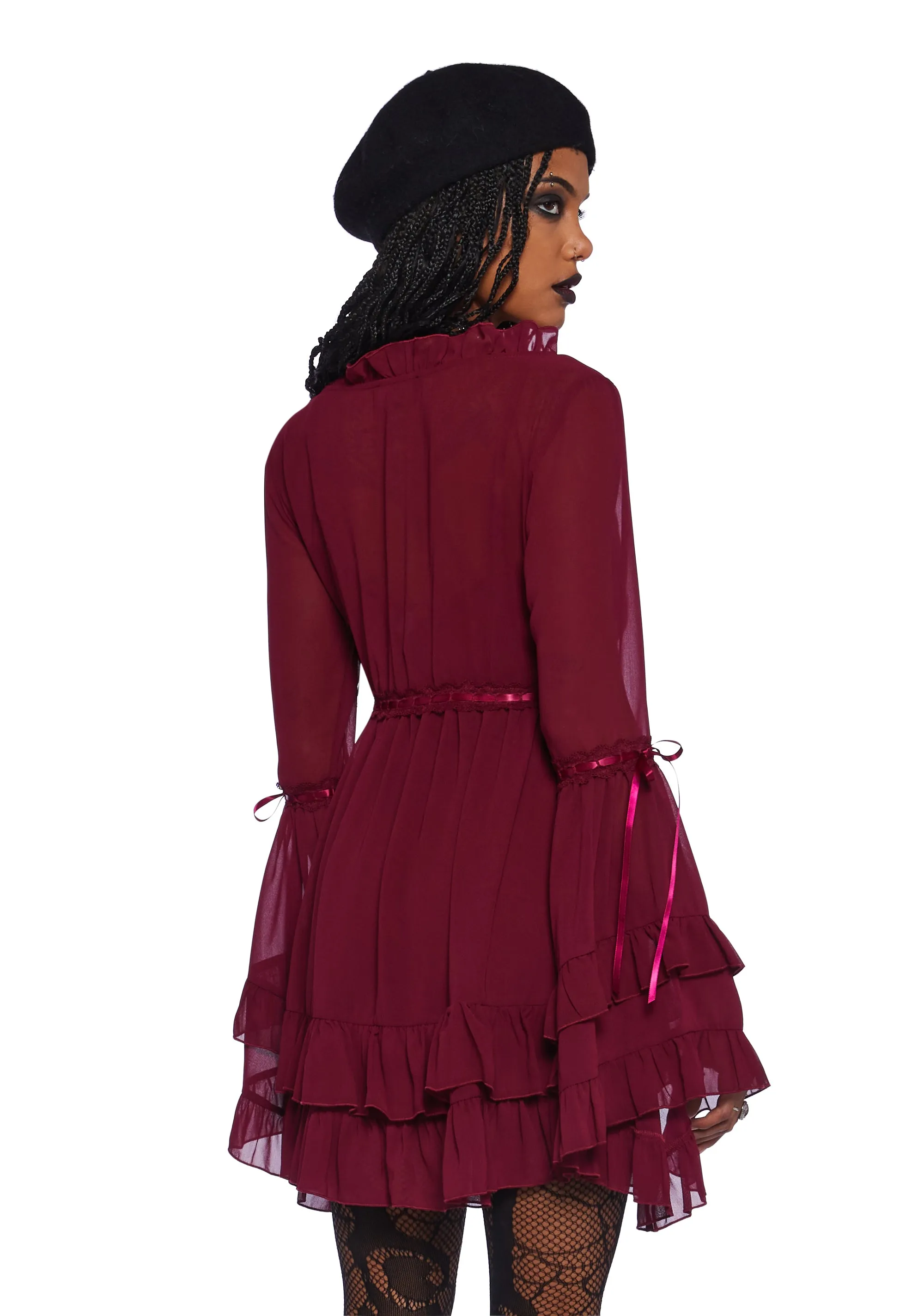 Real Divinity Mini Dress - Burgundy sold by Dolls Kill product image thumbnail 4