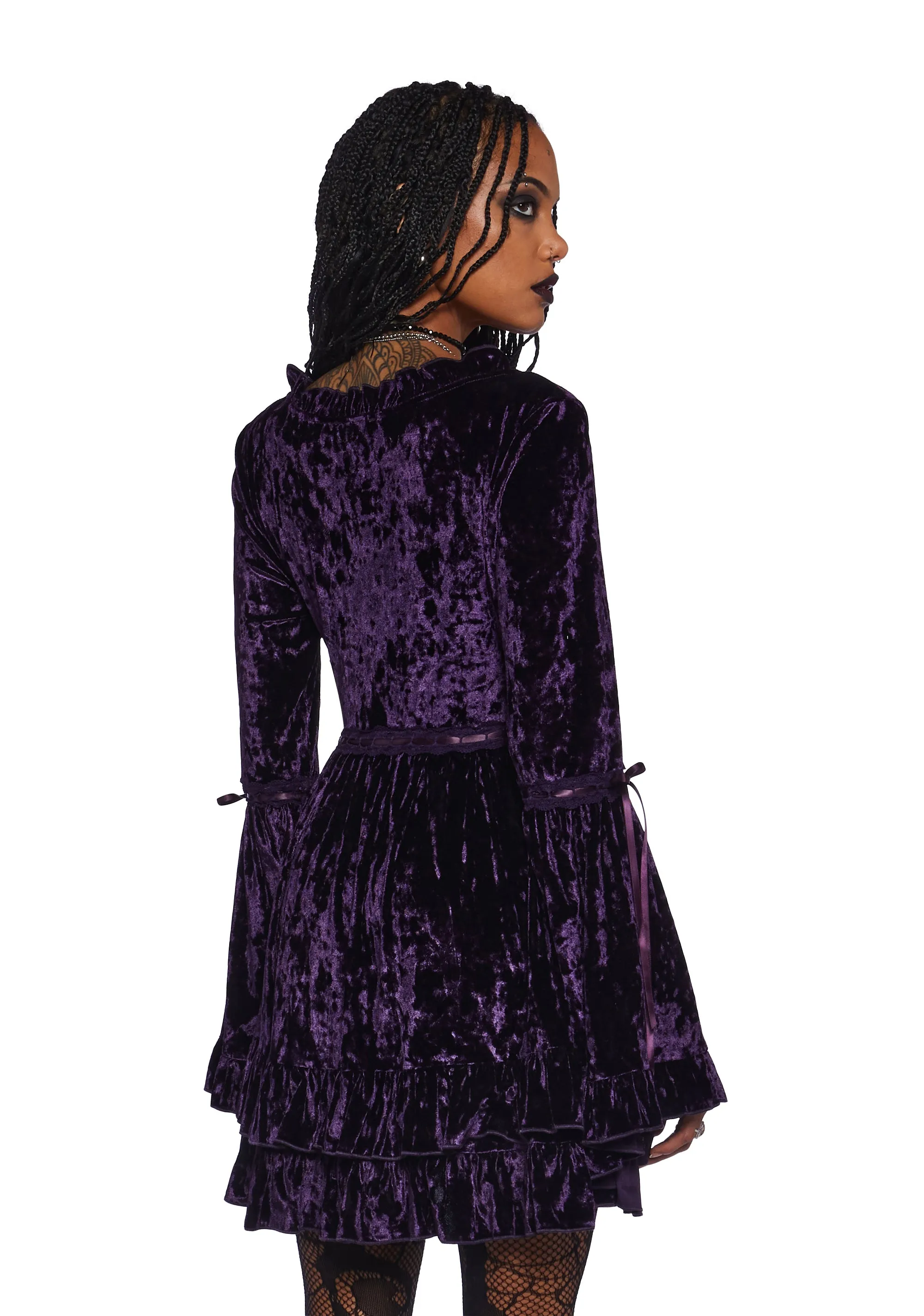 Real Divinity Mini Dress - Purple Velvet sold by Dolls Kill product image thumbnail 4