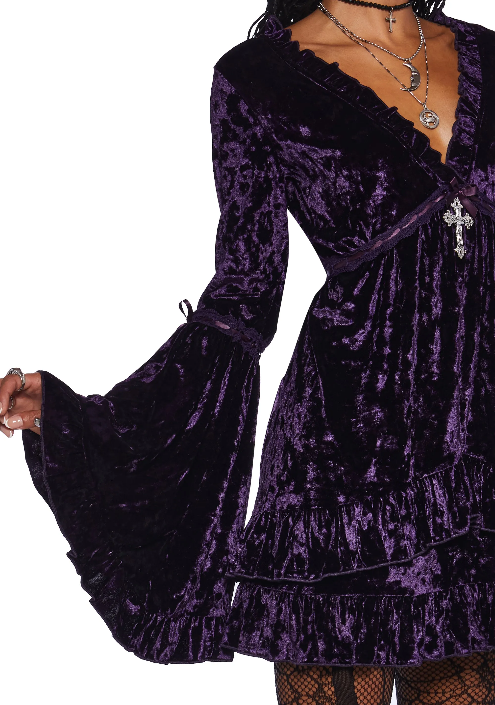 Real Divinity Mini Dress - Purple Velvet sold by Dolls Kill product image thumbnail 5