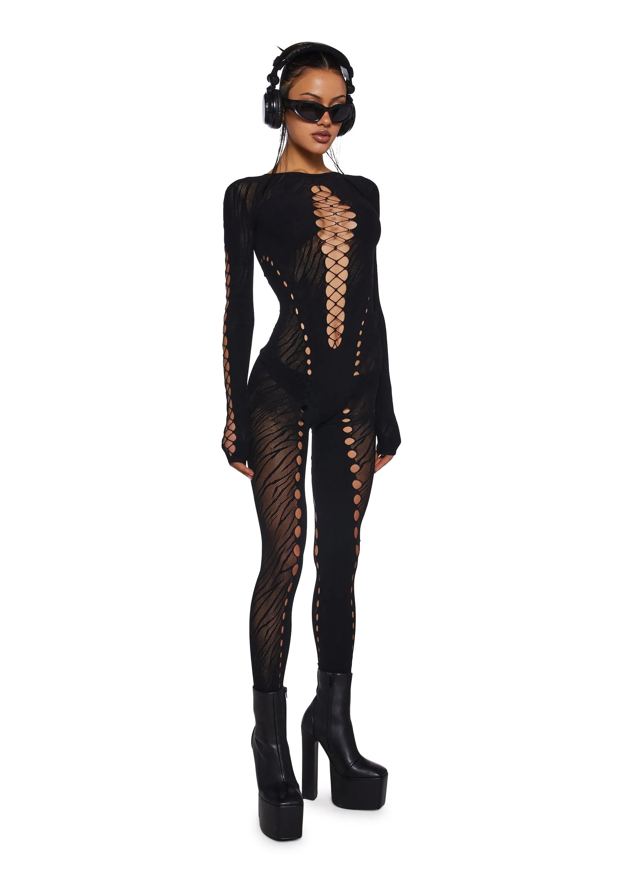 Hacker Spirit Mesh Catsuit sold by Dolls Kill product image thumbnail 5