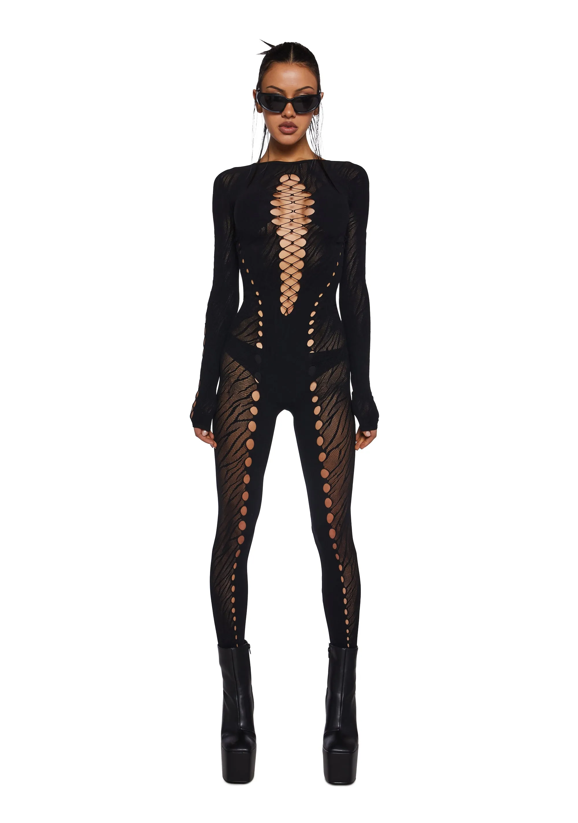 Hacker Spirit Mesh Catsuit sold by Dolls Kill