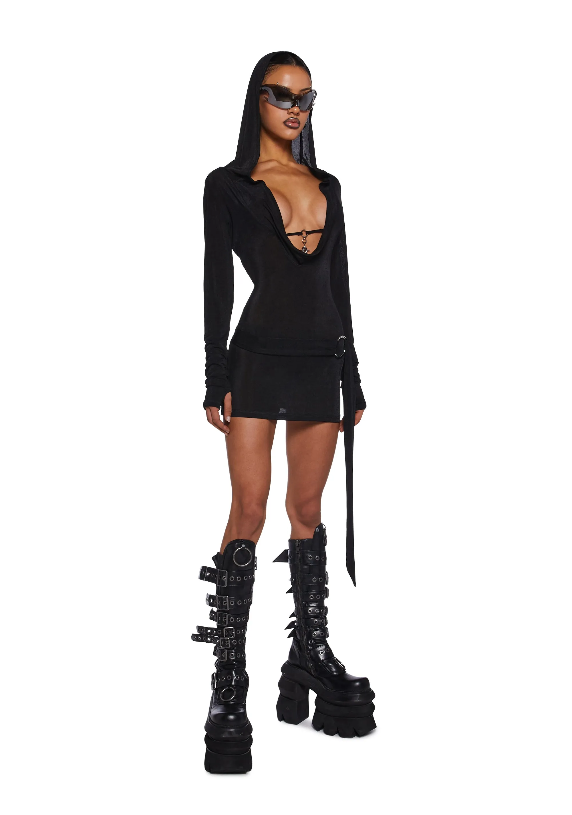 Diatonic Cut Out Hooded Dress sold by Dolls Kill product image thumbnail 2