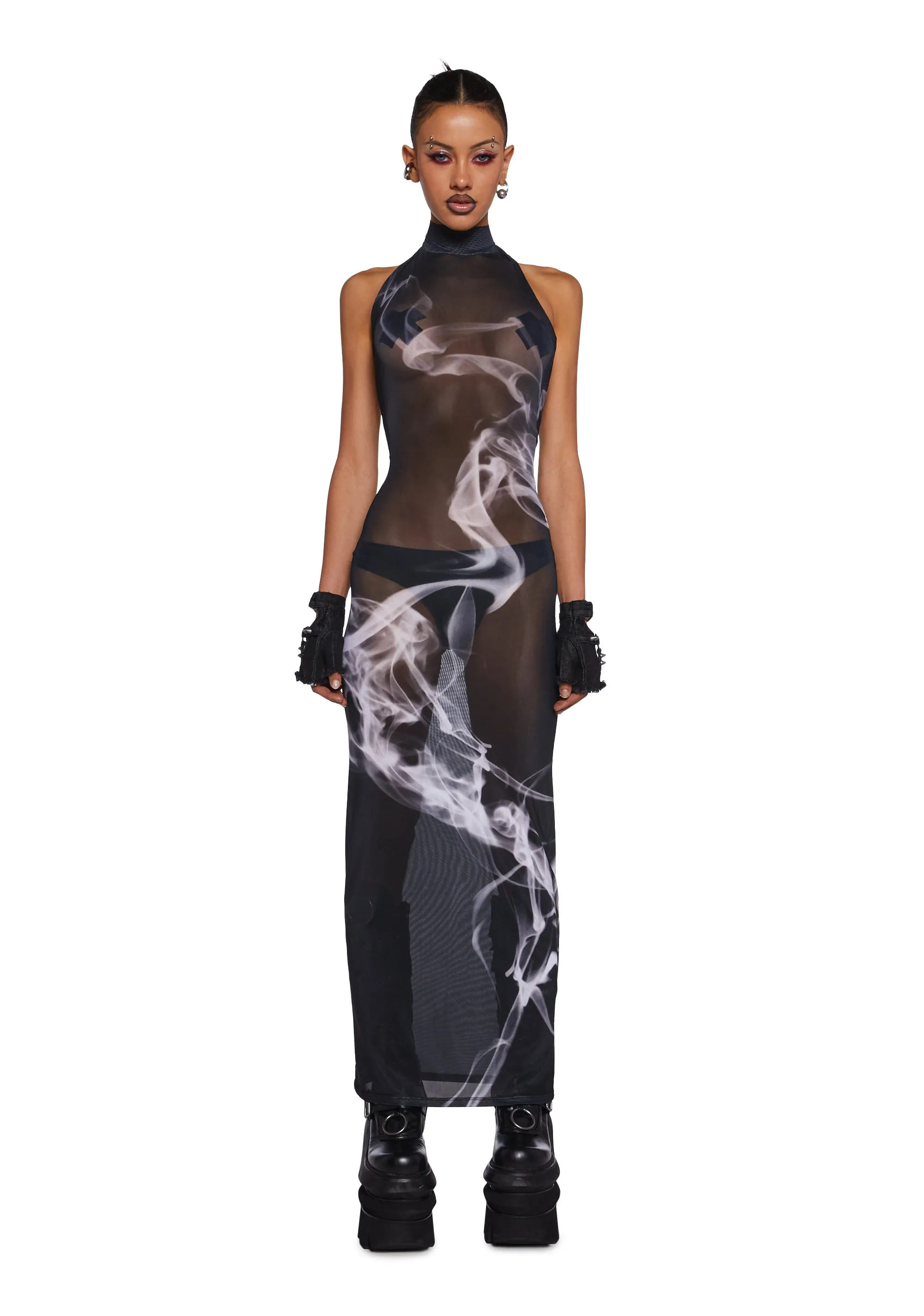 Diatonic Smoke Maxi Dress sold by Dolls Kill