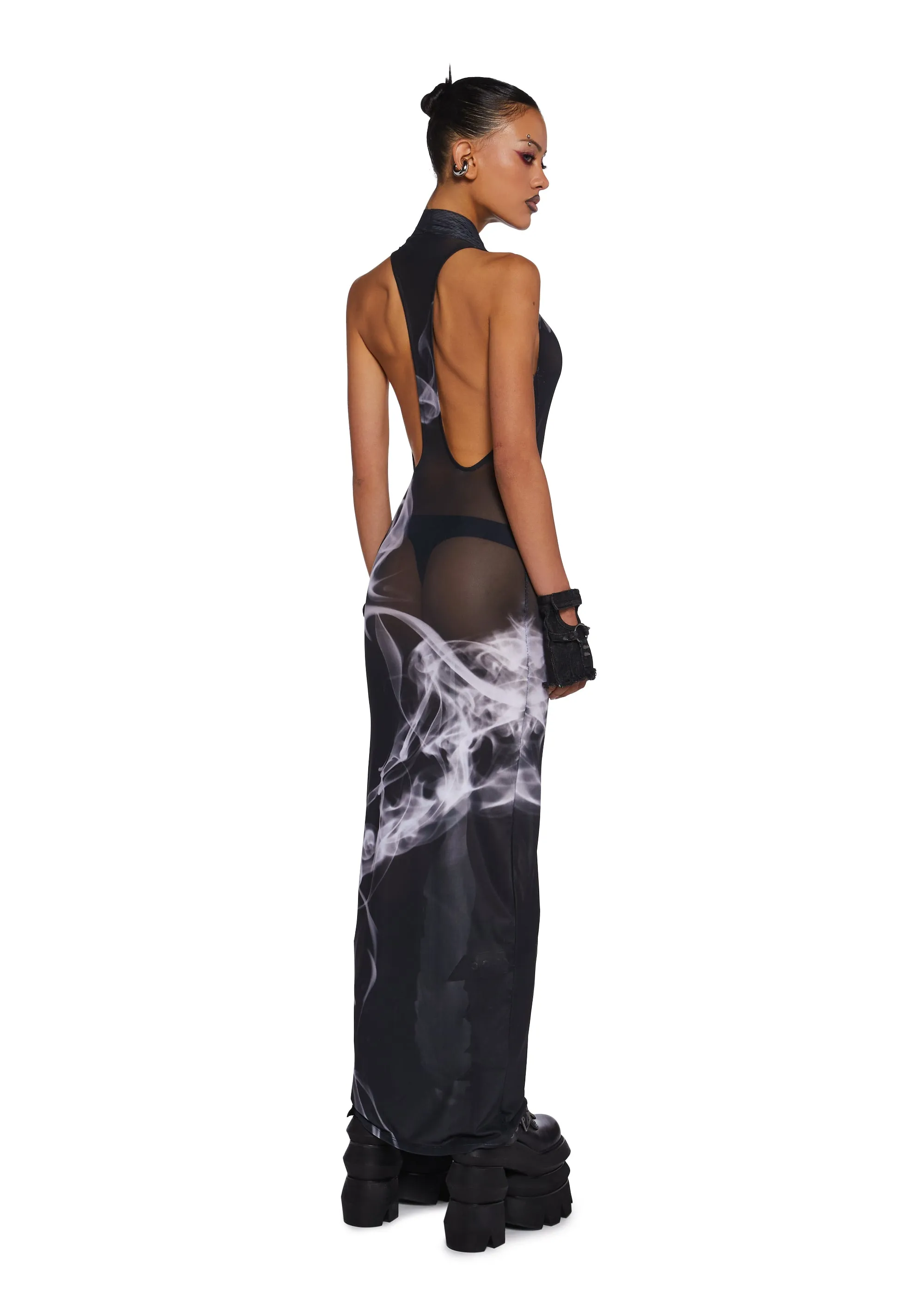 Diatonic Smoke Maxi Dress sold by Dolls Kill product image thumbnail 4