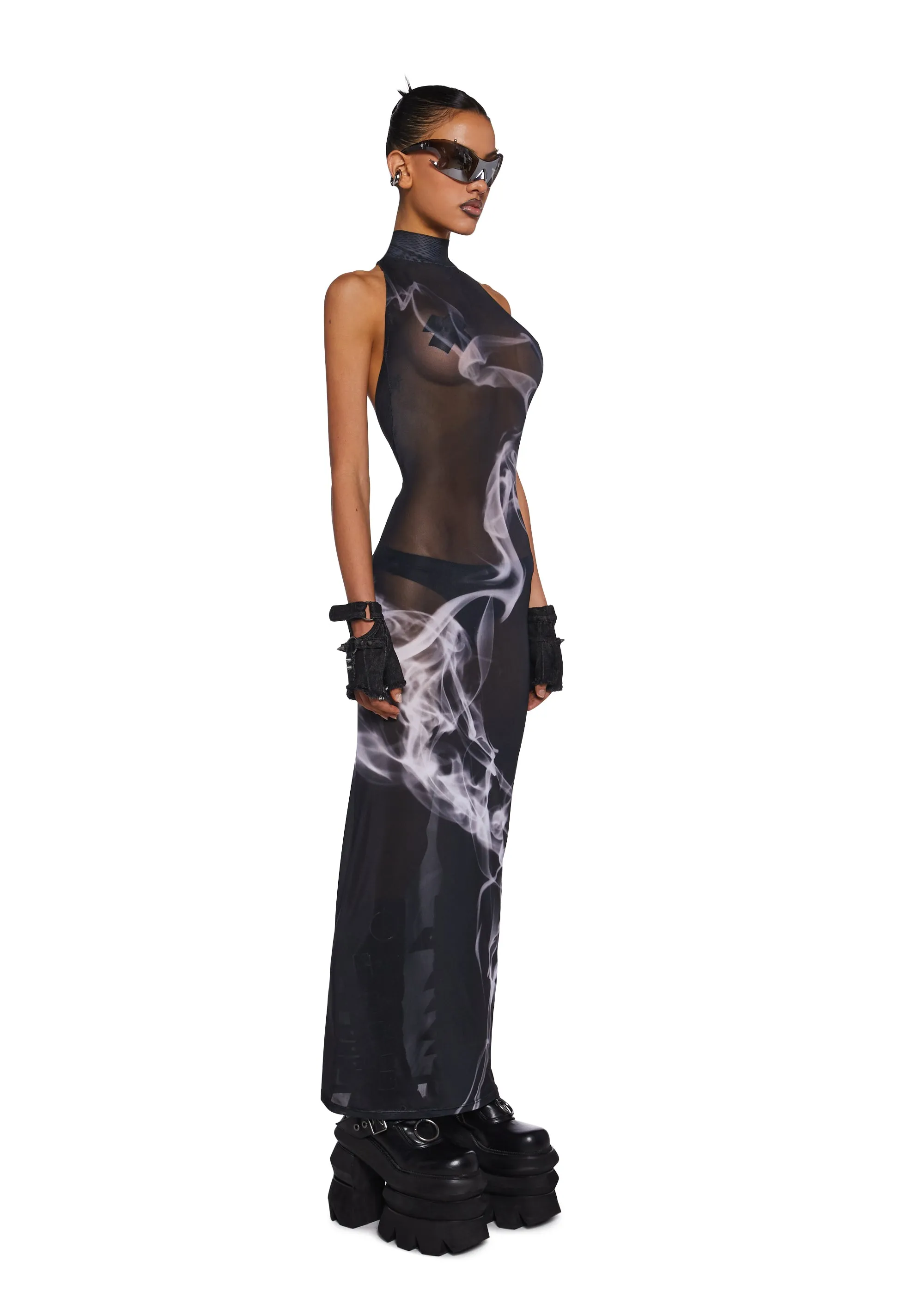 Diatonic Smoke Maxi Dress sold by Dolls Kill product image thumbnail 3