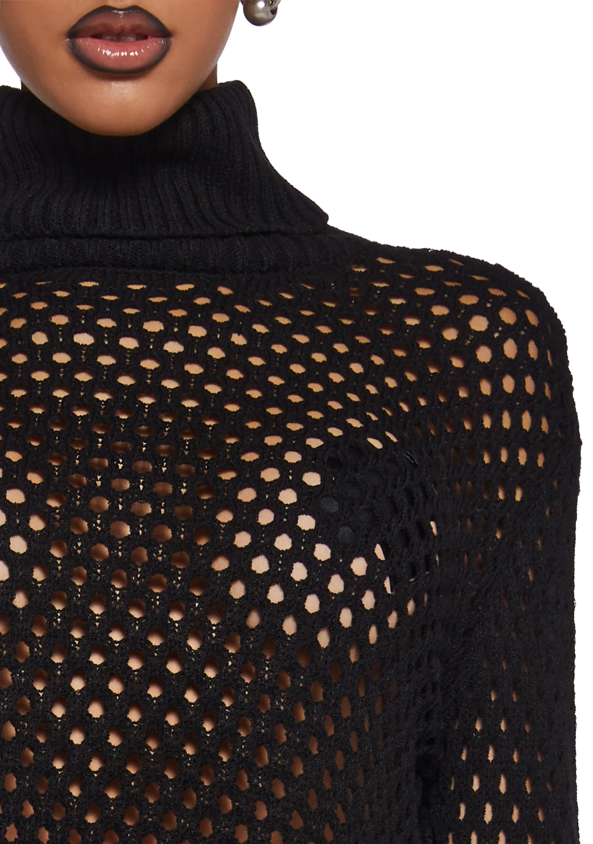 Diatonic Fishnet Cropped Sweater sold by Dolls Kill product image thumbnail 5