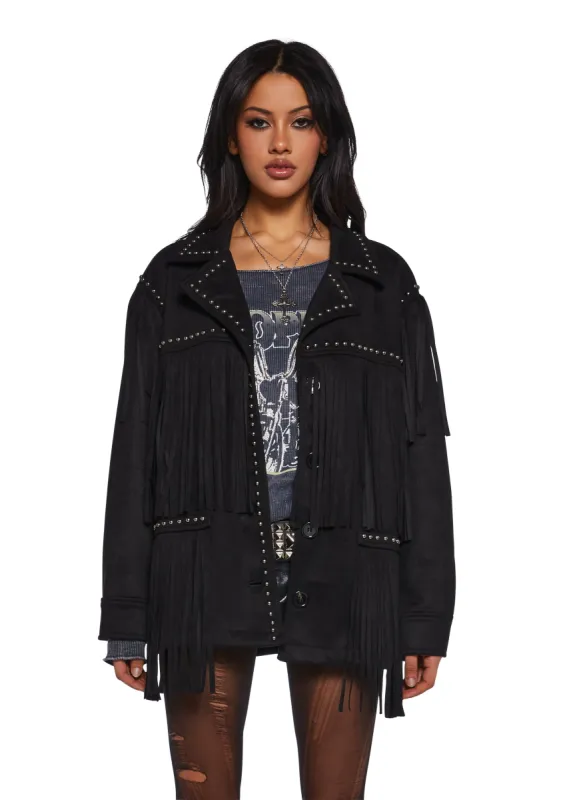 Rogue Destiny Fringe Moto Jacket sold by Dolls Kill