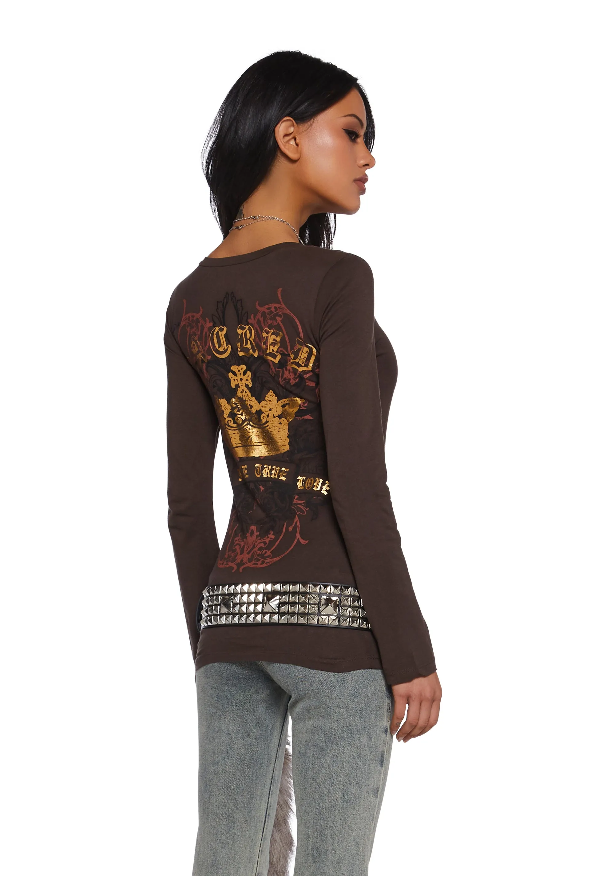 Crown Me Pretty Long Sleeve Tee sold by Dolls Kill product image thumbnail 4