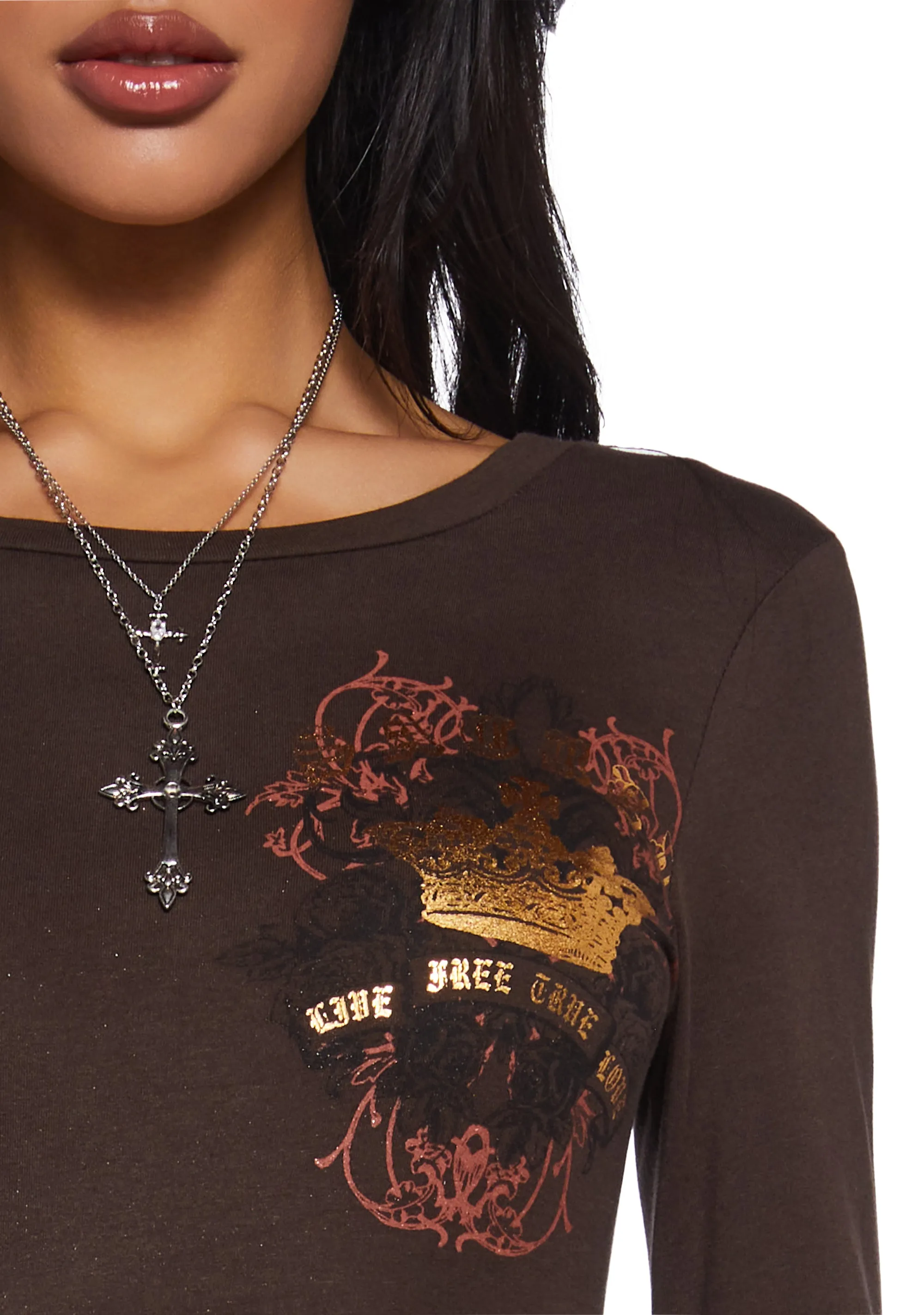 Crown Me Pretty Long Sleeve Tee sold by Dolls Kill product image thumbnail 5