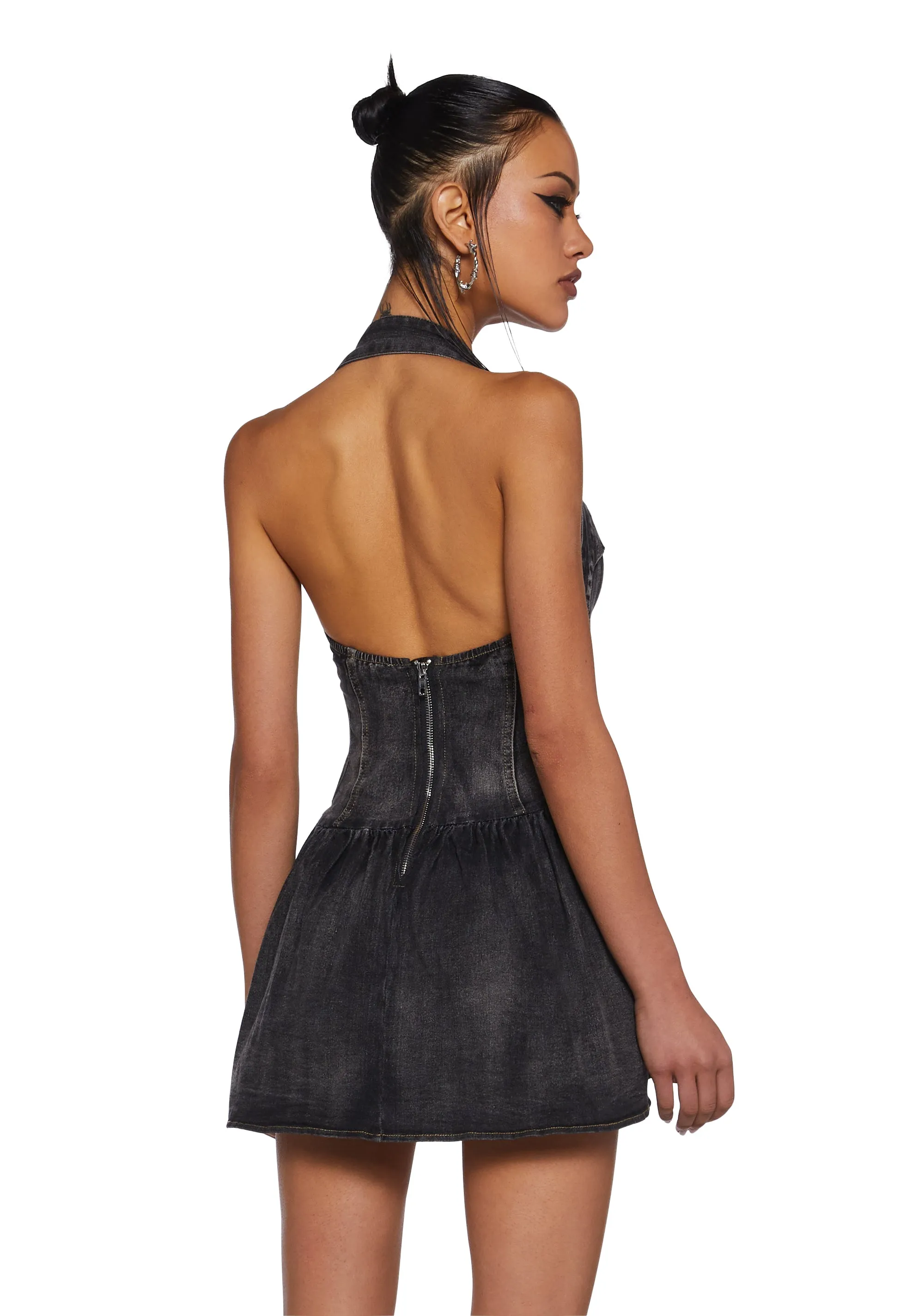 Punk Contradictions Halter Dress - Black sold by Dolls Kill product image thumbnail 4