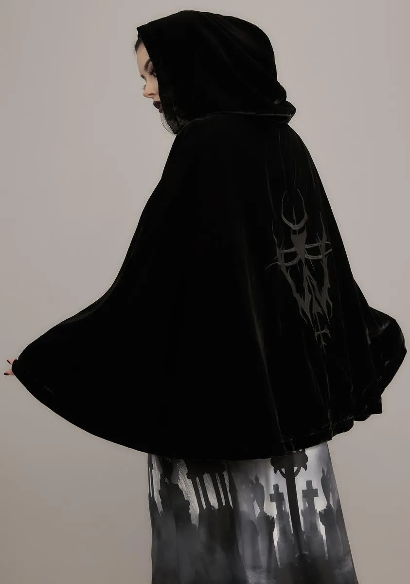 Close Enough To Kill Velvet Cape sold by Dolls Kill product image thumbnail 4