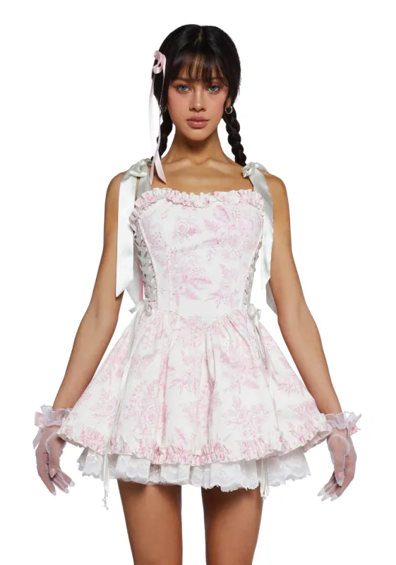 Takes The Cake Mini Dress - Pink Floral sold by Dolls Kill