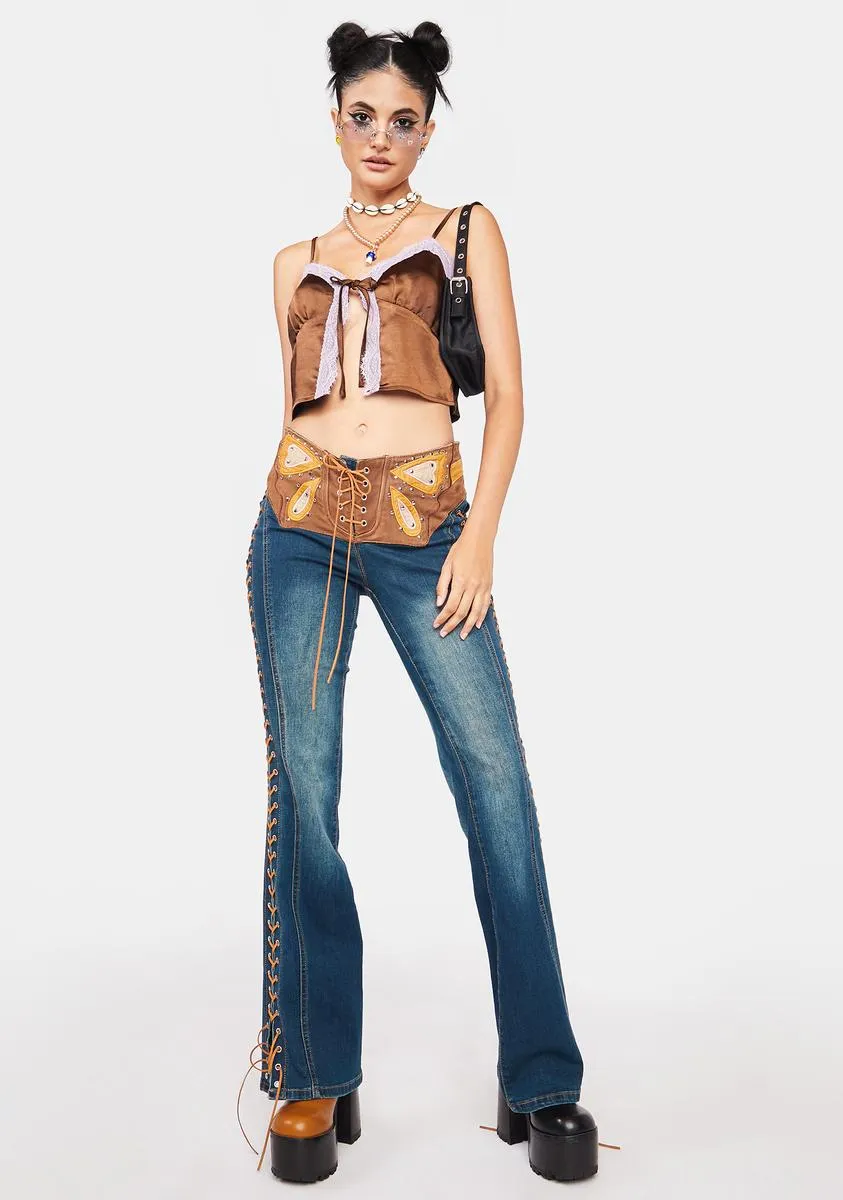 Satin Chocolate Yanaka Crop Top sold by Dolls Kill product image thumbnail 3