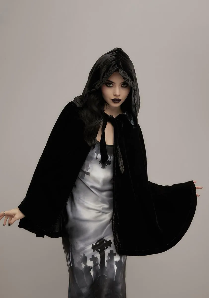 Close Enough To Kill Velvet Cape sold by Dolls Kill product image thumbnail 2