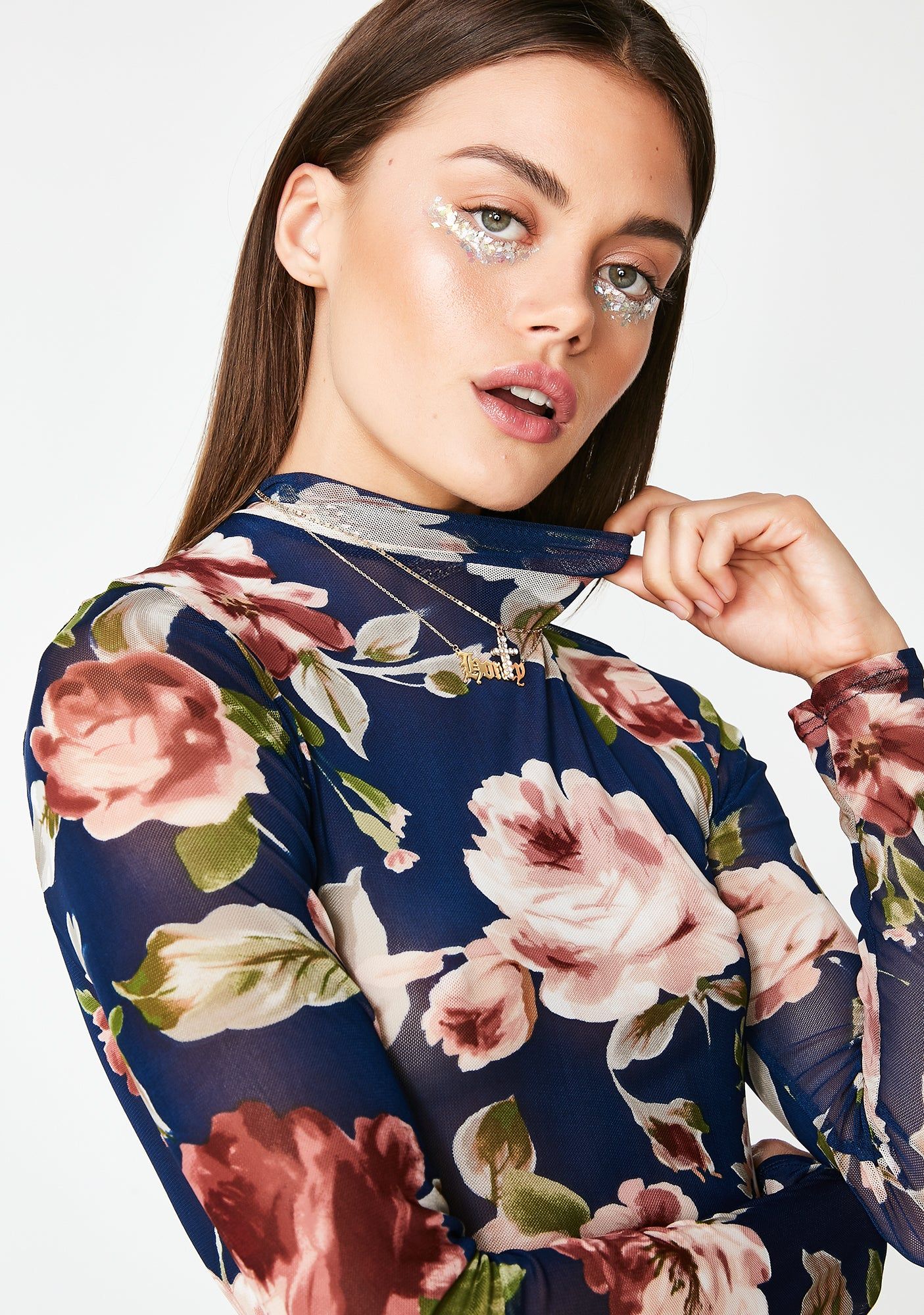 Moonshine Bed Of Rose Sheer Top sold by Dolls Kill product image thumbnail 3