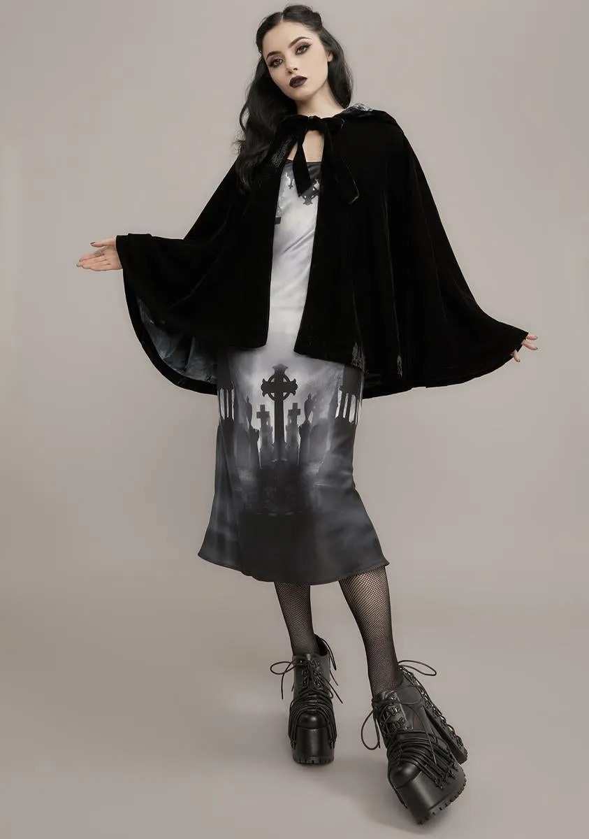 Close Enough To Kill Velvet Cape sold by Dolls Kill product image thumbnail 3