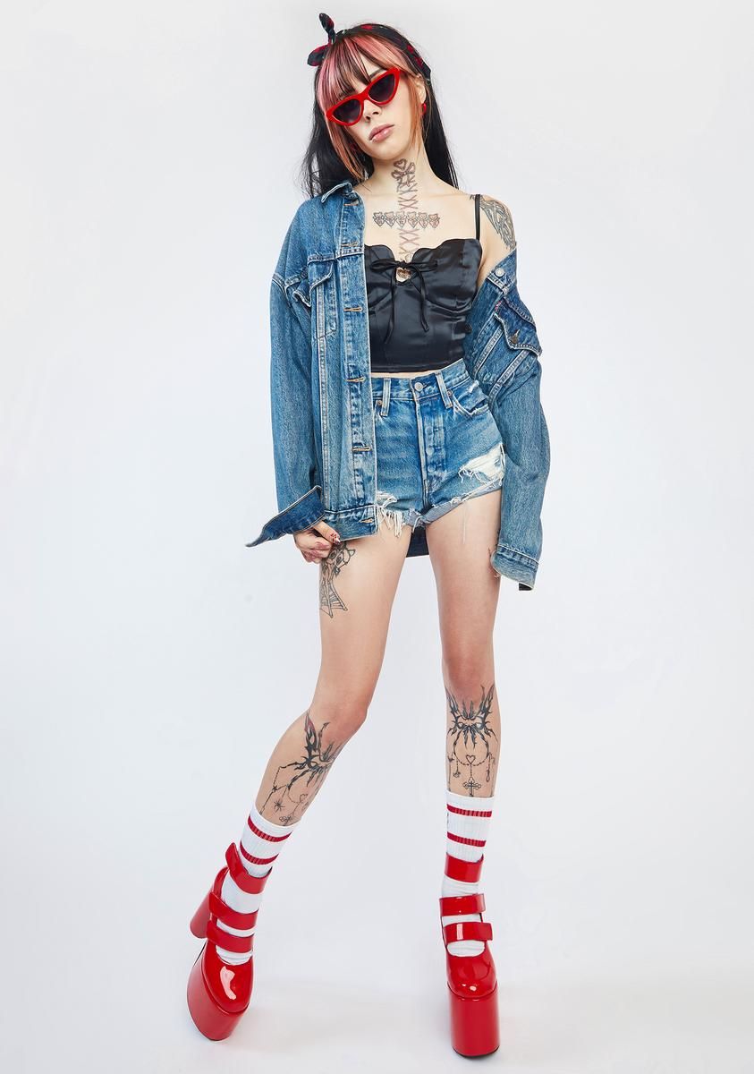 Noir Mutual Friends Satin Crop Top sold by Dolls Kill product image thumbnail 3