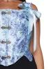 Plus Lavish Duchess Corset Top - Blue sold by Dolls Kill