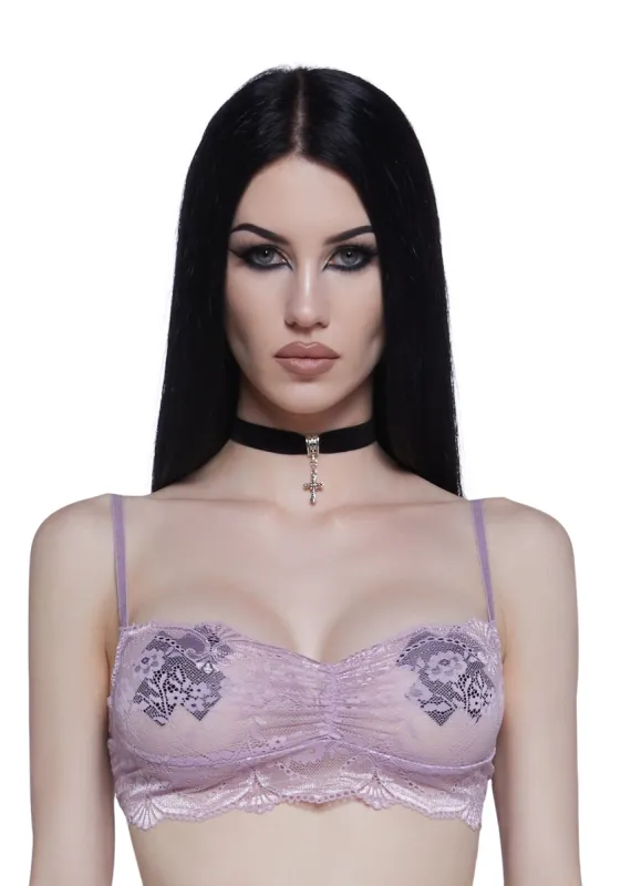Hidden Secrets Lace Bralette - Lavender sold by Dolls Kill