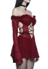 Collective Hearts Mini Dress - Dark Red sold by Dolls Kill