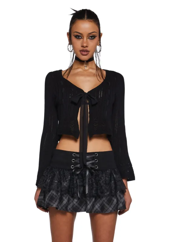 Nightshade Whispers Pointelle Cardigan sold by Dolls Kill