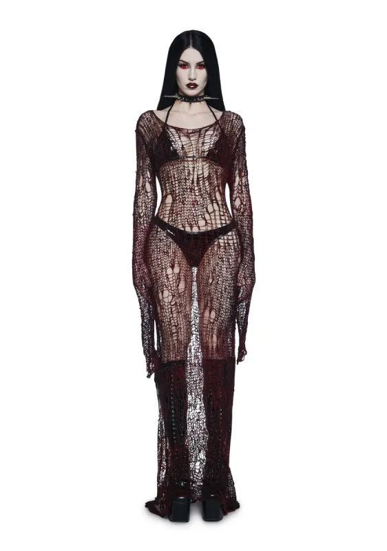 Perpetual Dusk Maxi Knit Dress sold by Dolls Kill