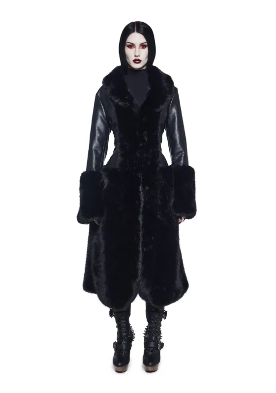 Dark Gift Faux Fur Coat sold by Dolls Kill