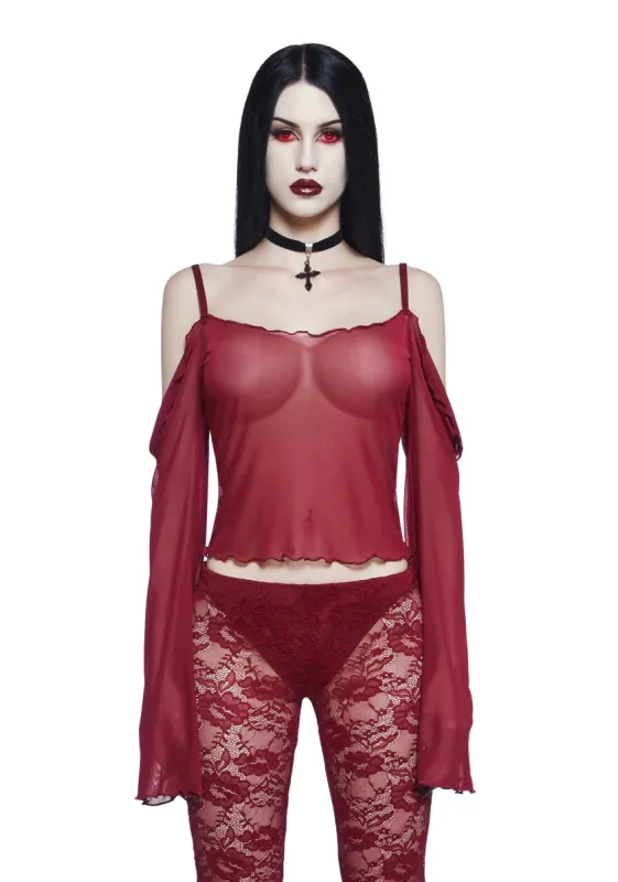 Alluring Secret Chiffon Blouse sold by Dolls Kill