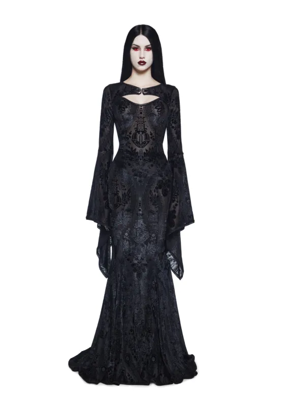Druid’s Wife Maxi Dress And Shrug Set - Black sold by Dolls Kill