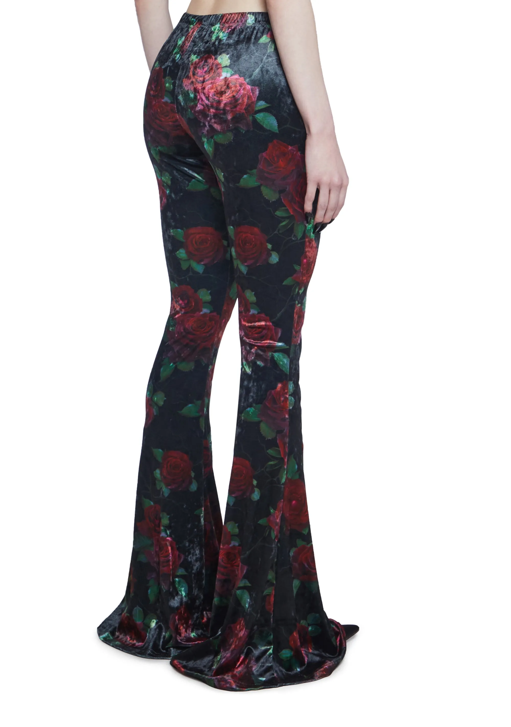 Thorned Morte Velvet Flare Pants sold by Dolls Kill product image thumbnail 4