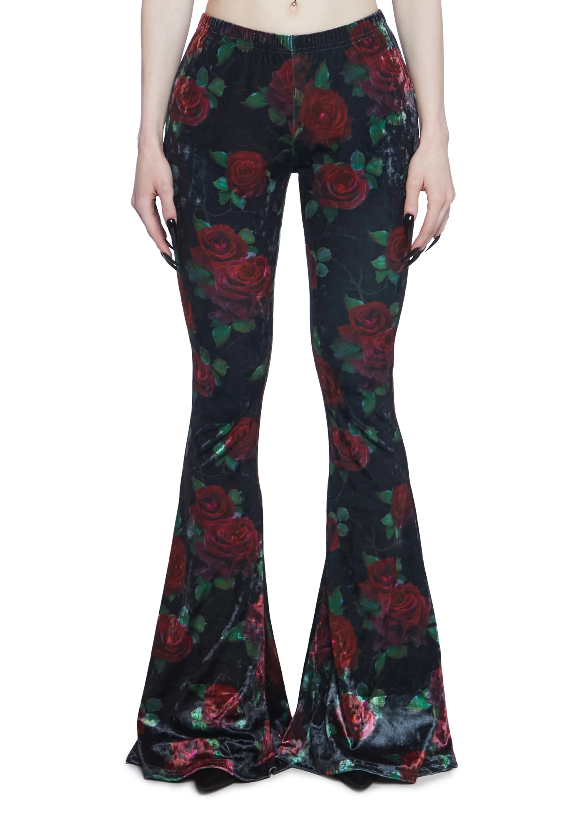 Thorned Morte Velvet Flare Pants sold by Dolls Kill