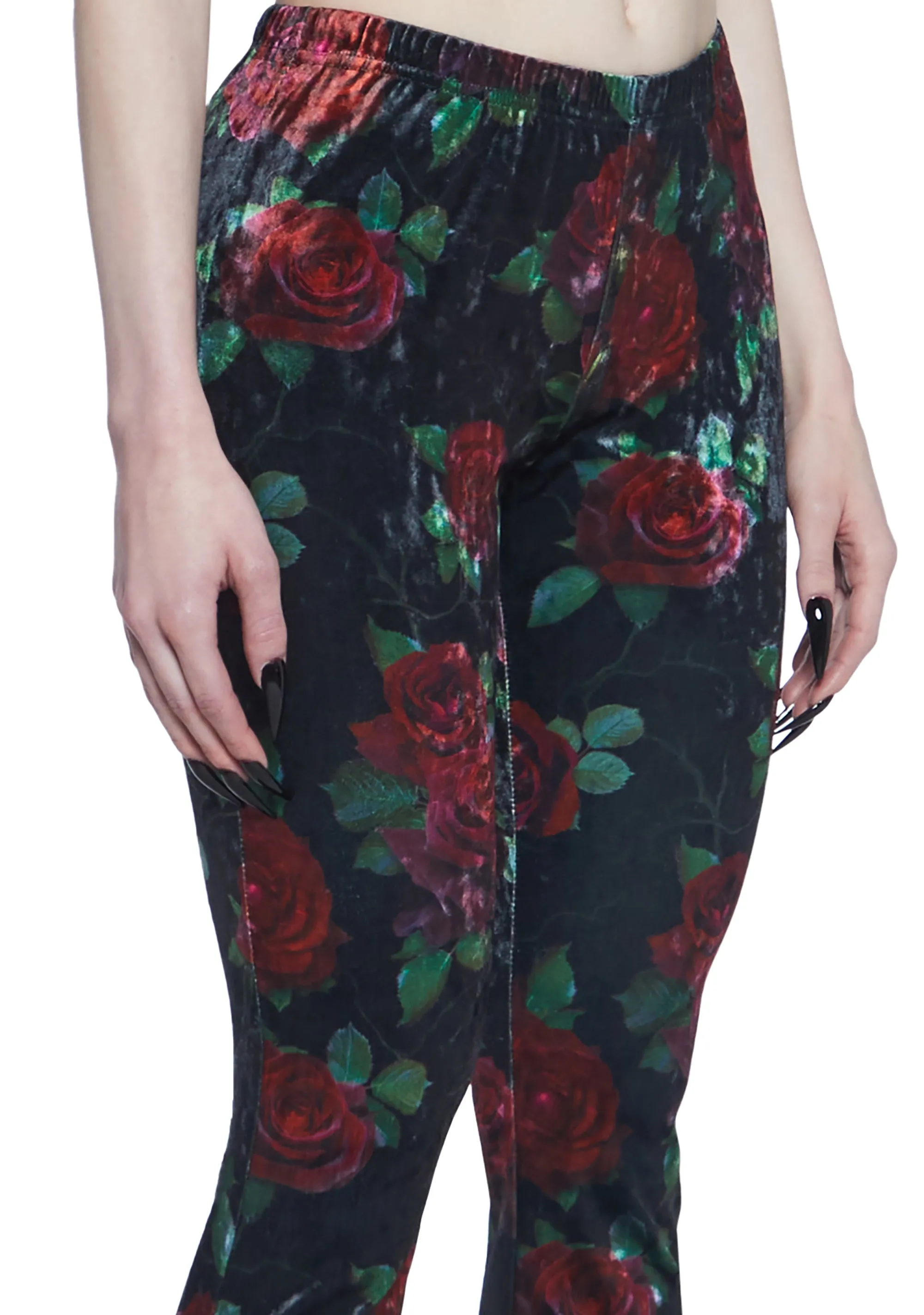 Thorned Morte Velvet Flare Pants sold by Dolls Kill product image thumbnail 5