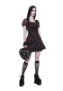 Spiritual Sacrilege Mini Dress - Black/Red sold by Dolls Kill