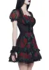 Spiritual Sacrilege Mini Dress - Black/Red sold by Dolls Kill