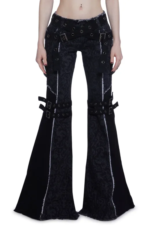 Enchanting Nightmare Flare Pants sold by Dolls Kill