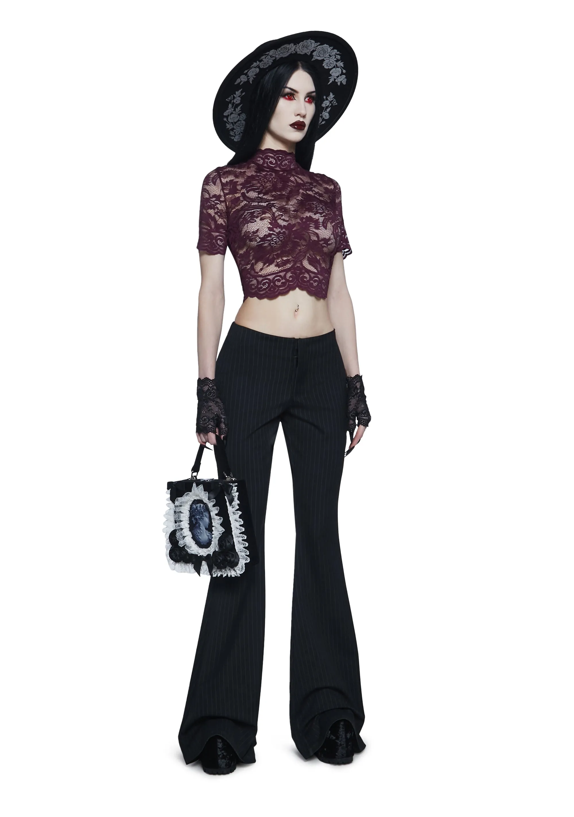 Ominous Trance Lace Top - Wine sold by Dolls Kill product image thumbnail 2