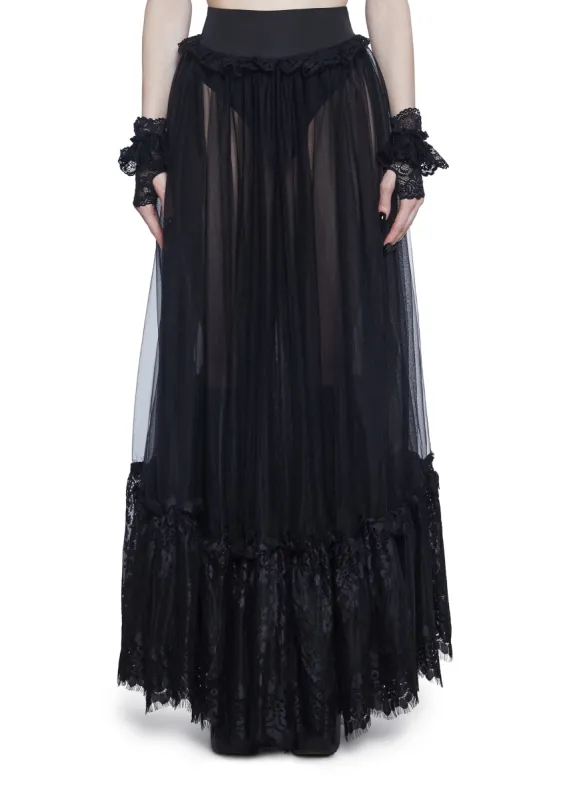 Dance With Death Maxi Skirt sold by Dolls Kill