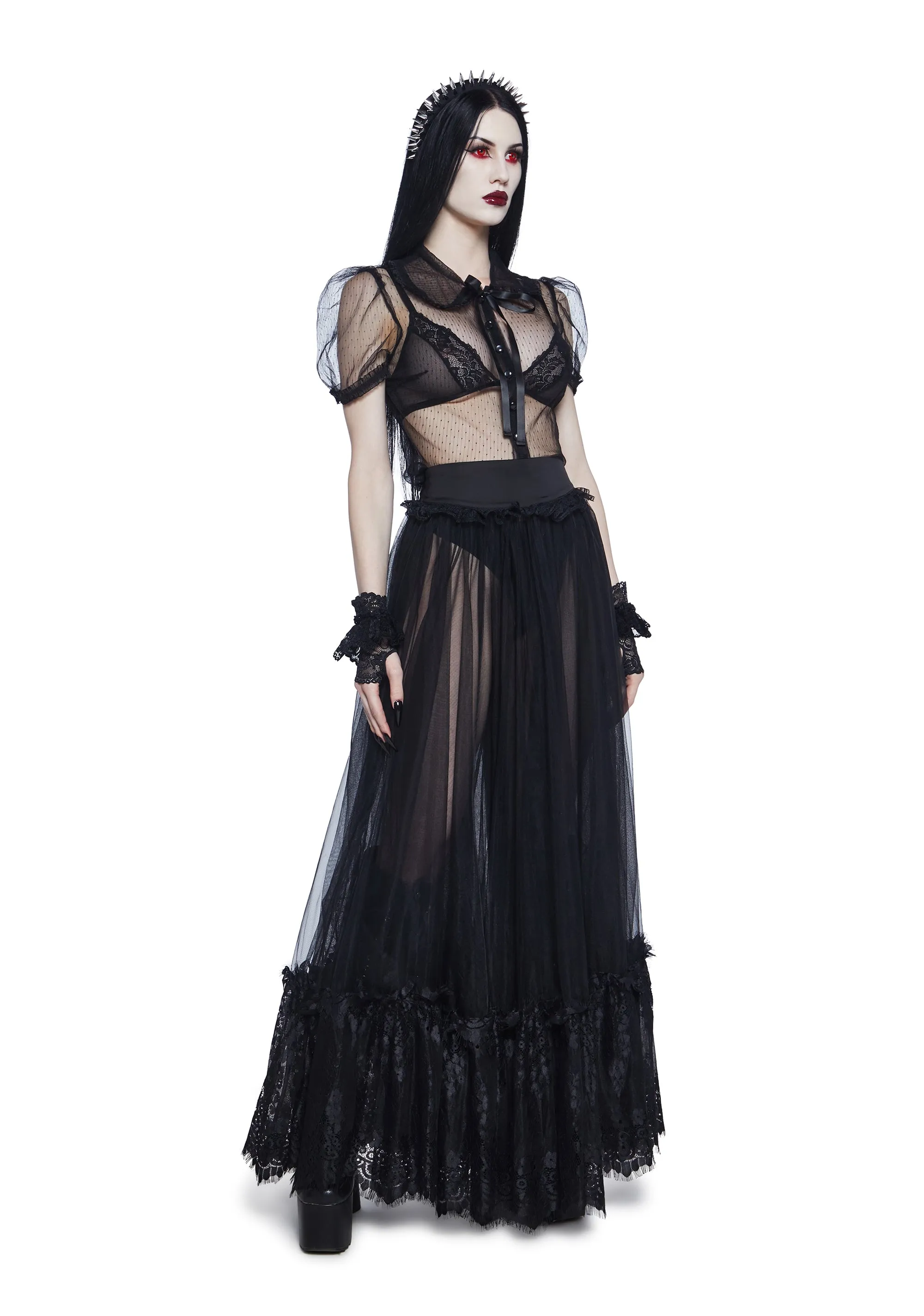 Dance With Death Maxi Skirt sold by Dolls Kill product image thumbnail 3