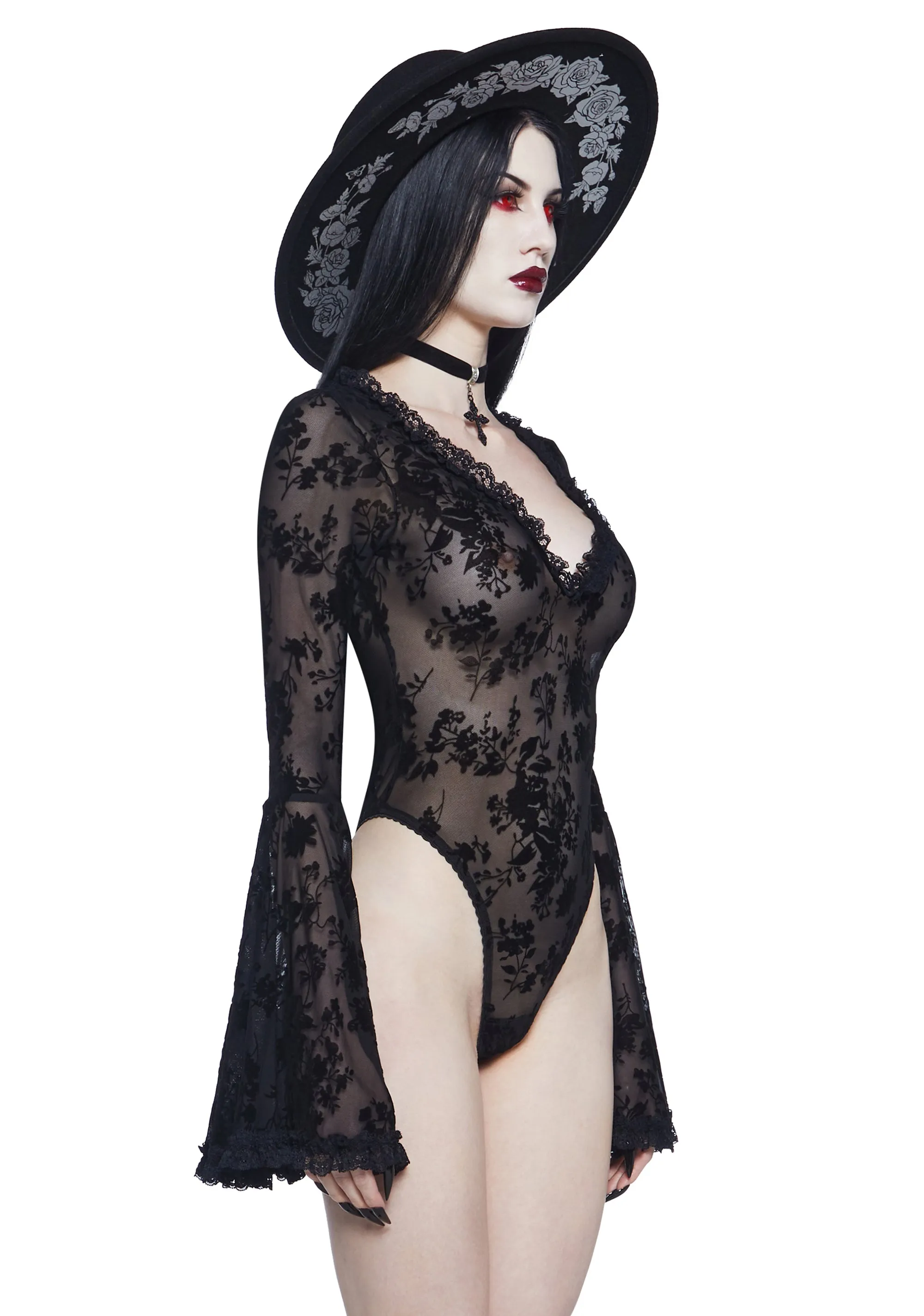 Pursuit Of Blood Mesh Bodysuit - Black sold by Dolls Kill product image thumbnail 4