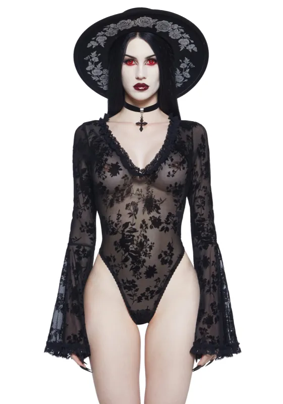 Pursuit Of Blood Mesh Bodysuit - Black sold by Dolls Kill
