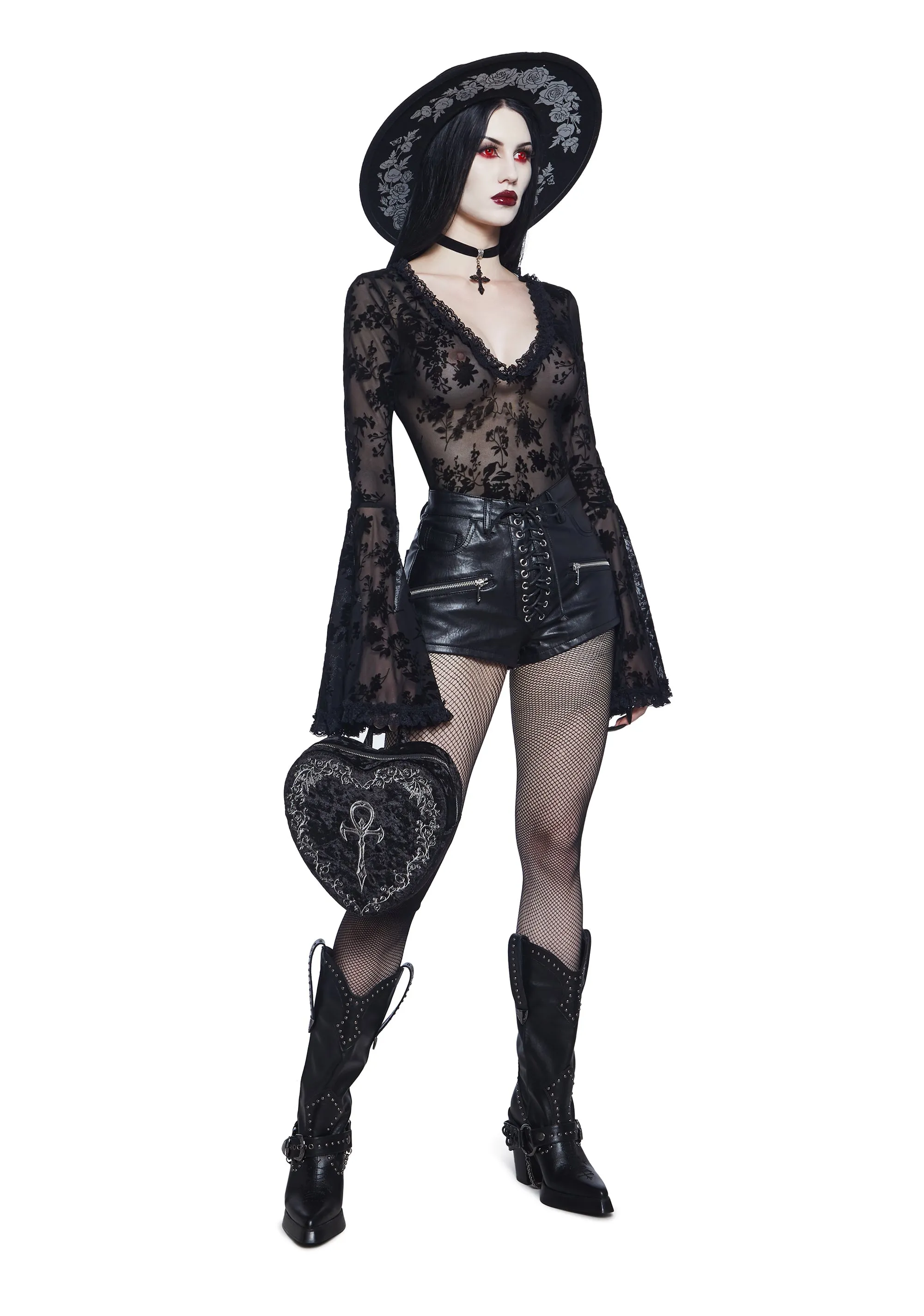 Pursuit Of Blood Mesh Bodysuit - Black sold by Dolls Kill product image thumbnail 3