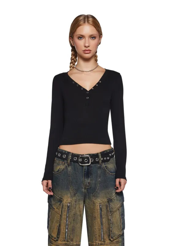 Understated Days Long Sleeve Tee - Black sold by Dolls Kill