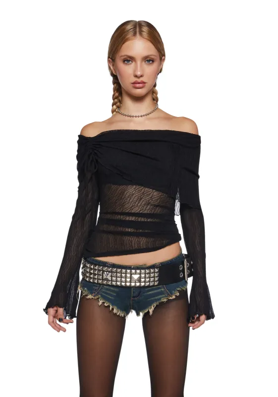 Only Yours Long Sleeve Top - Black sold by Dolls Kill