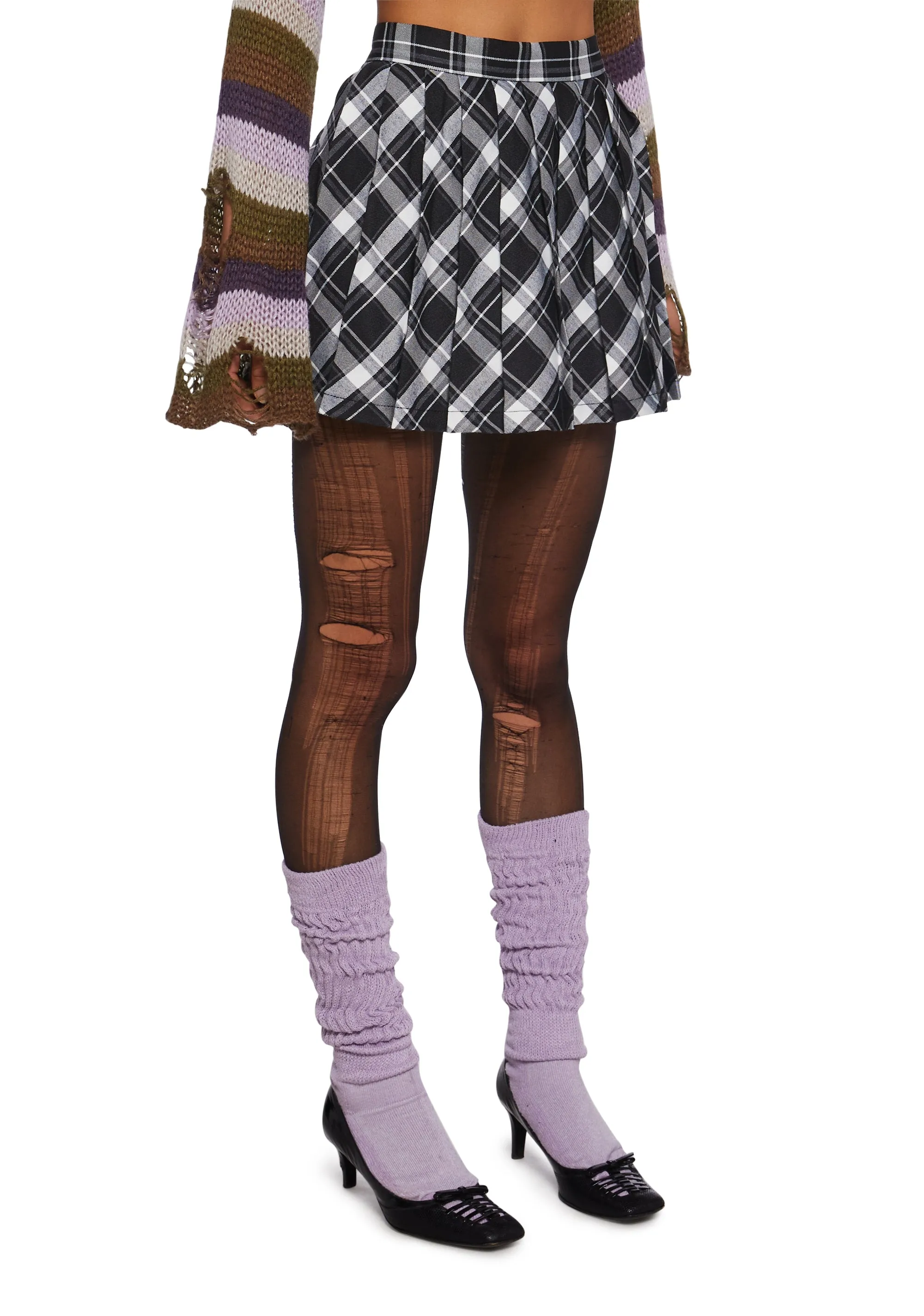 Rad Omens Pleated Mini Skirt - Plaid sold by Dolls Kill product image thumbnail 3