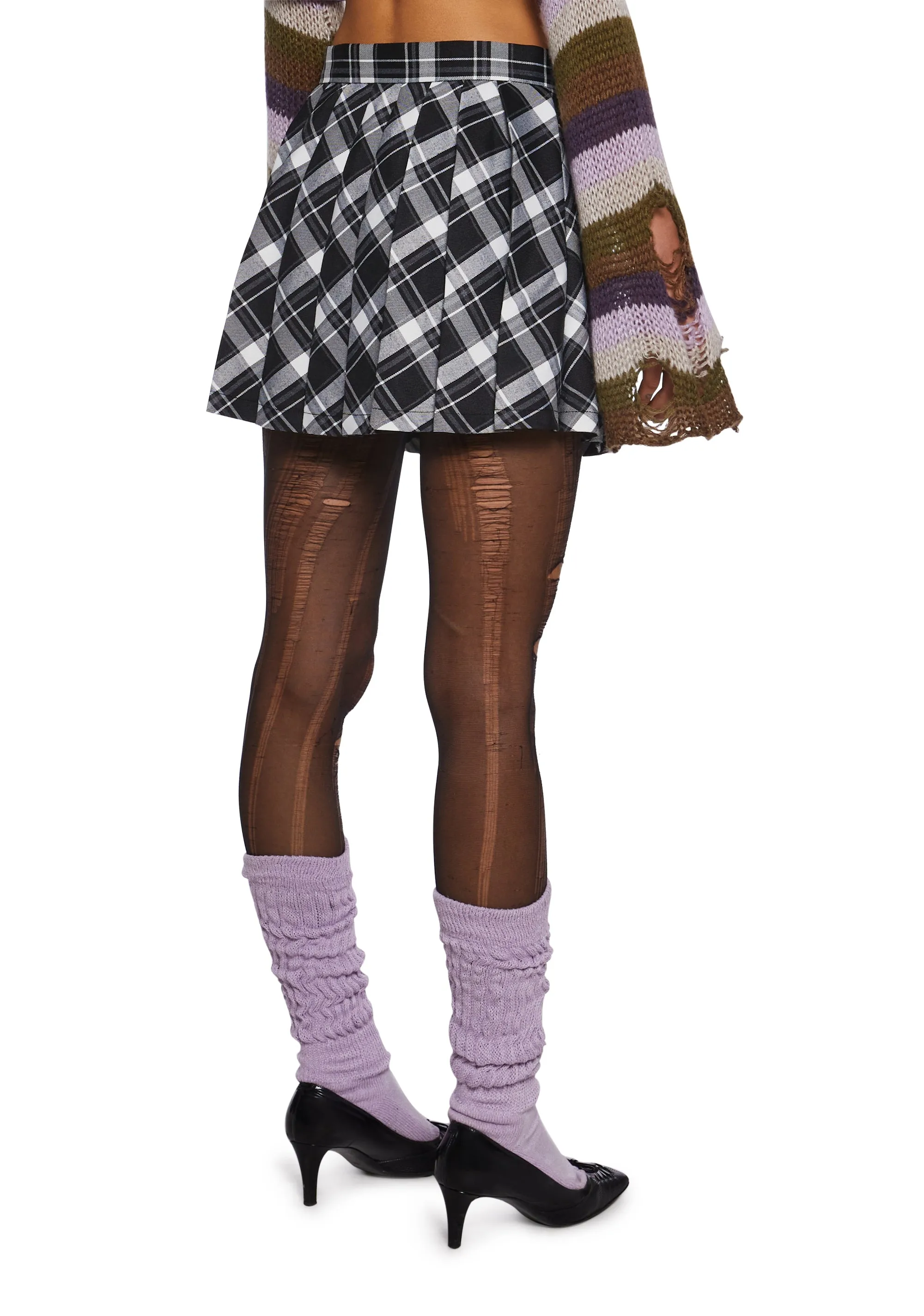 Rad Omens Pleated Mini Skirt - Plaid sold by Dolls Kill product image thumbnail 4