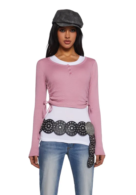 Crushed Hearts Long Sleeve Top sold by Dolls Kill