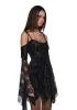 F is For Fairies Handkerchief Dress - Black Velvet Lace sold by Dolls Kill