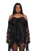 F is For Fairies Handkerchief Dress - Black Velvet Lace sold by Dolls Kill